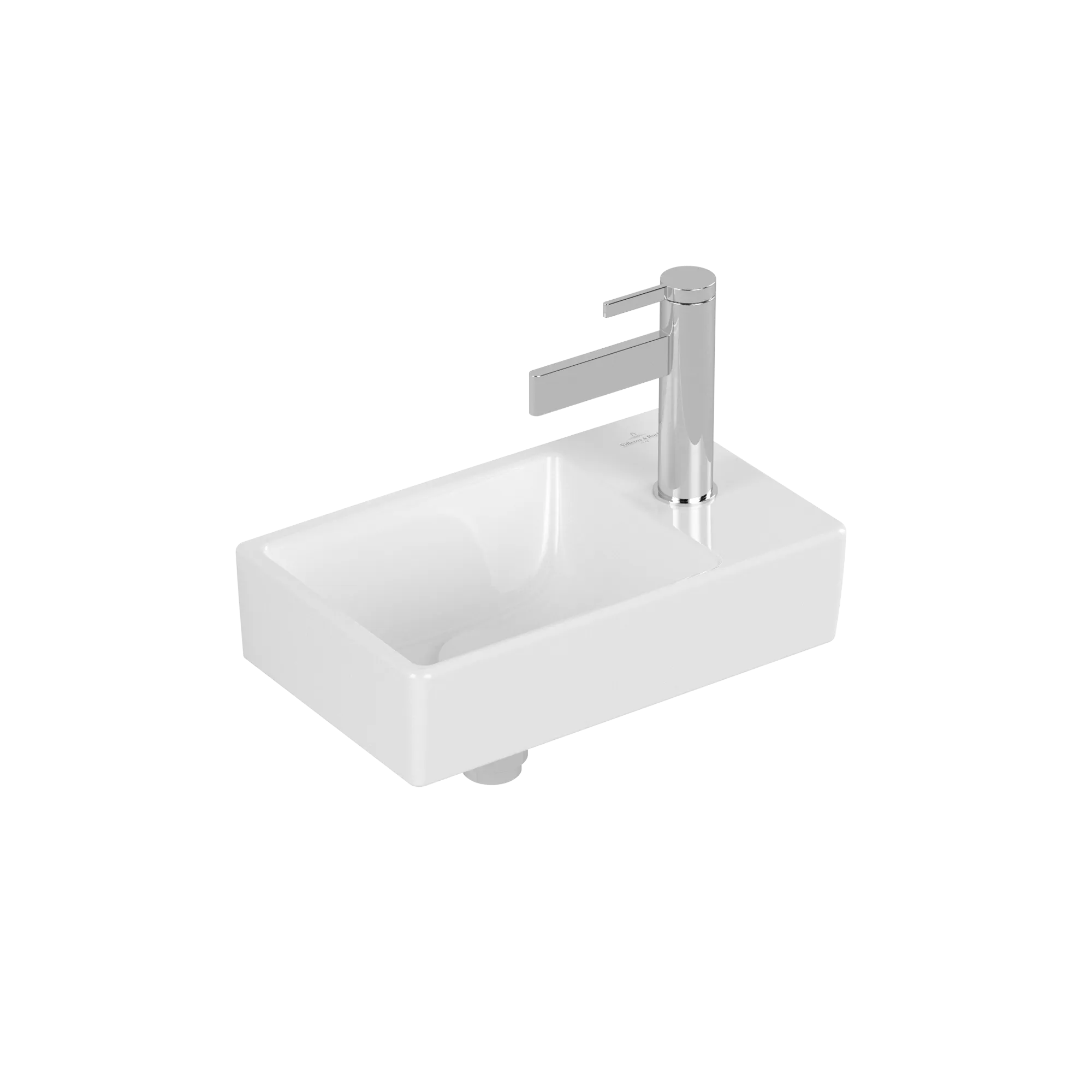 VILLEROY BOCH Avento Handwashbasin, 360 x 220 x 110 mm, White Alpin, without overflow #43003L01 resmi