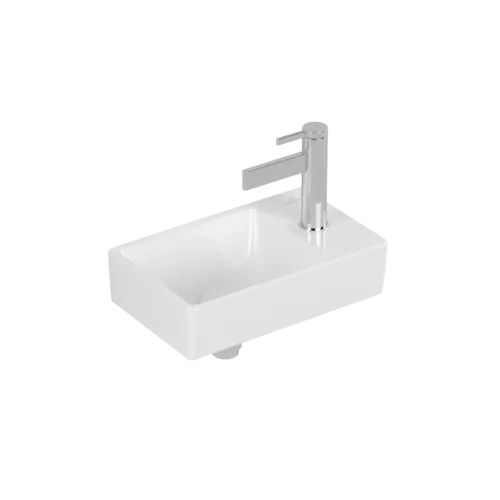VILLEROY BOCH Avento Handwashbasin, 360 x 220 x 110 mm, White Alpin CeramicPlus, without overflow #43003LR1 resmi