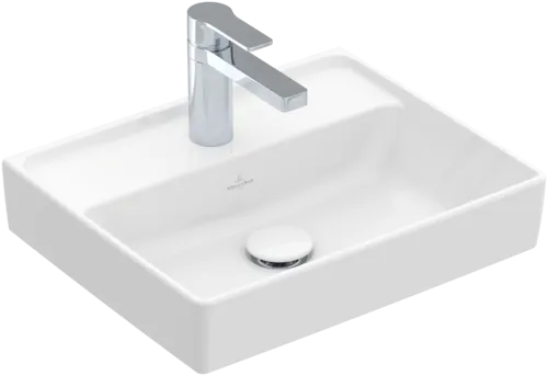 Picture of VILLEROY BOCH Collaro Handwashbasin, 450 x 370 x 150 mm, White Alpin CeramicPlus, without overflow #433446R1