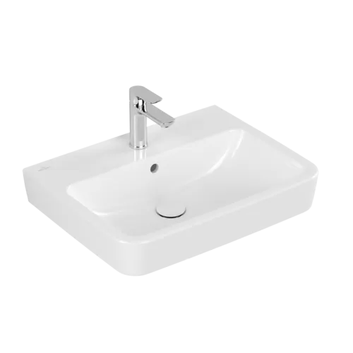 Picture of VILLEROY BOCH O.novo Washbasin, 600 x 460 x 175 mm, White Alpin AntiBac CeramicPlus, with overflow, Ground underside and rear #4A416GT2