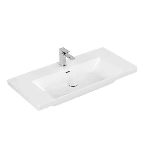 Зображення з  VILLEROY BOCH Subway 3.0 Vanity washbasin, 1000 x 470 x 165 mm, White Alpin CeramicPlus, with overflow #4A70A5R1