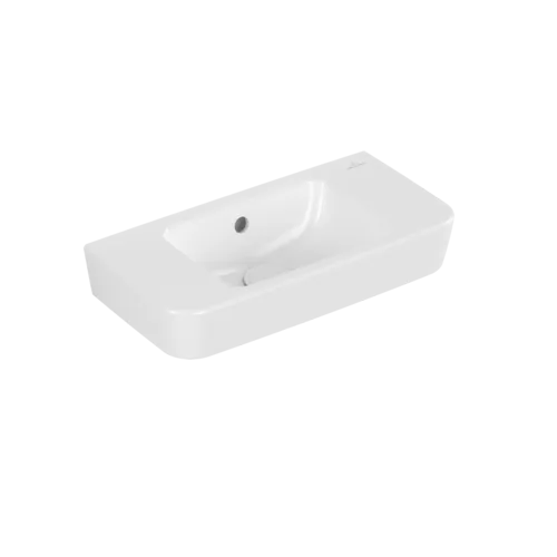 VILLEROY BOCH O.novo Handwashbasin Compact, 500 x 250 x 145 mm, White Alpin, with overflow #43425201 resmi