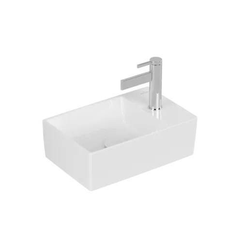 VILLEROY BOCH Memento 2.0 Handwashbasin, 400 x 260 x 111 mm, White Alpin CeramicPlus, without overflow #432340R1 resmi