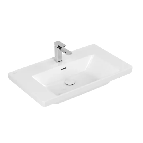 εικόνα του VILLEROY BOCH Subway 3.0 Vanity washbasin, 800 x 470 x 165 mm, White Alpin CeramicPlus, with overflow #4A7080R1