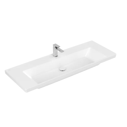 Зображення з  VILLEROY BOCH Subway 3.0 Vanity washbasin, 1300 x 470 x 170 mm, White Alpin CeramicPlus, without overflow #4A70D2R1