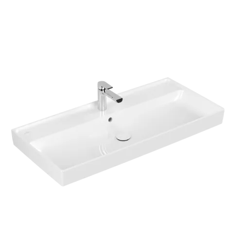Зображення з  VILLEROY BOCH Collaro Vanity washbasin, 1000 x 470 x 160 mm, White Alpin CeramicPlus, with overflow, ground #4A331GR1