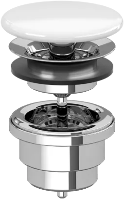 Picture of VILLEROY BOCH Accessories Unclosable outlet valve, 121 x 215 x 68 mm, Stone White CeramicPlus #680800RW