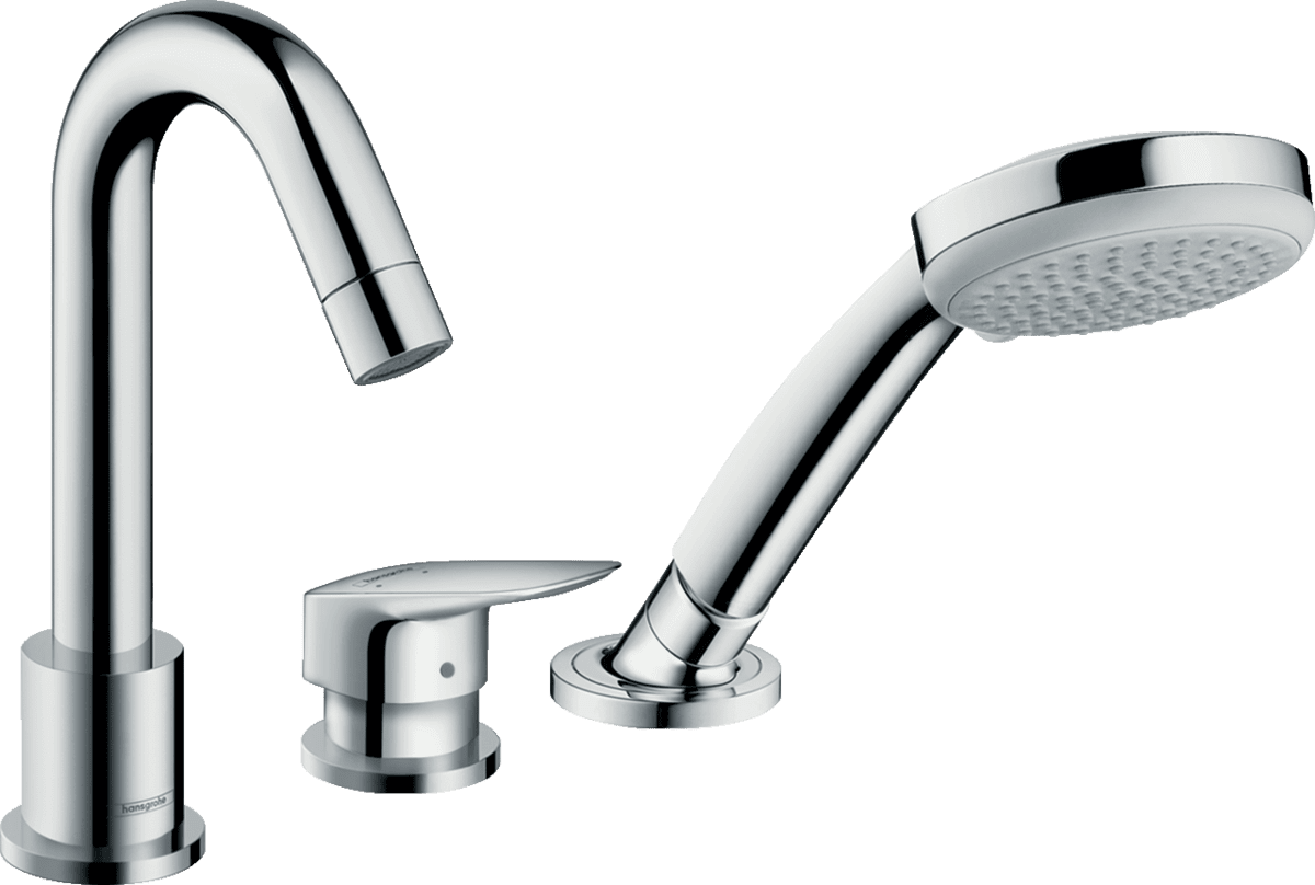 Picture of HANSGROHE Logis 3-hole rim mounted single lever bath mixer for Secuflex #71310000 - Chrome
