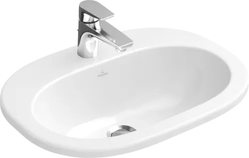 εικόνα του VILLEROY BOCH O.novo Built-in washbasin, 560 x 405 x 200 mm, White Alpin CeramicPlus, with overflow, unground #416156R1