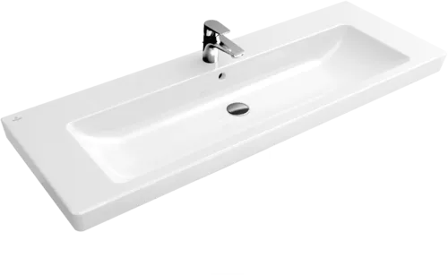 Picture of VILLEROY BOCH Subway 2.0 Vanity washbasin, 1300 x 470 x 160 mm, White Alpin CeramicPlus, with overflow #7176D0R1