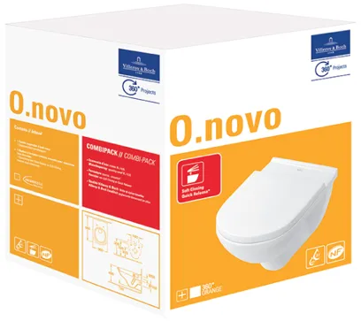 Зображення з  VILLEROY BOCH O.novo Combi-Pack, wall-mounted, White Alpin CeramicPlus #5660H1R1
