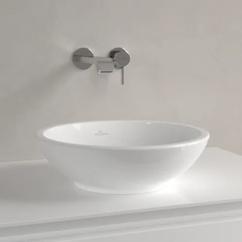 Bild von VILLEROY BOCH Loop & Friends Aufsatzwaschbecken, 380 x 380 x 110 mm, Weiß Alpin, ohne Überlauf #51480101