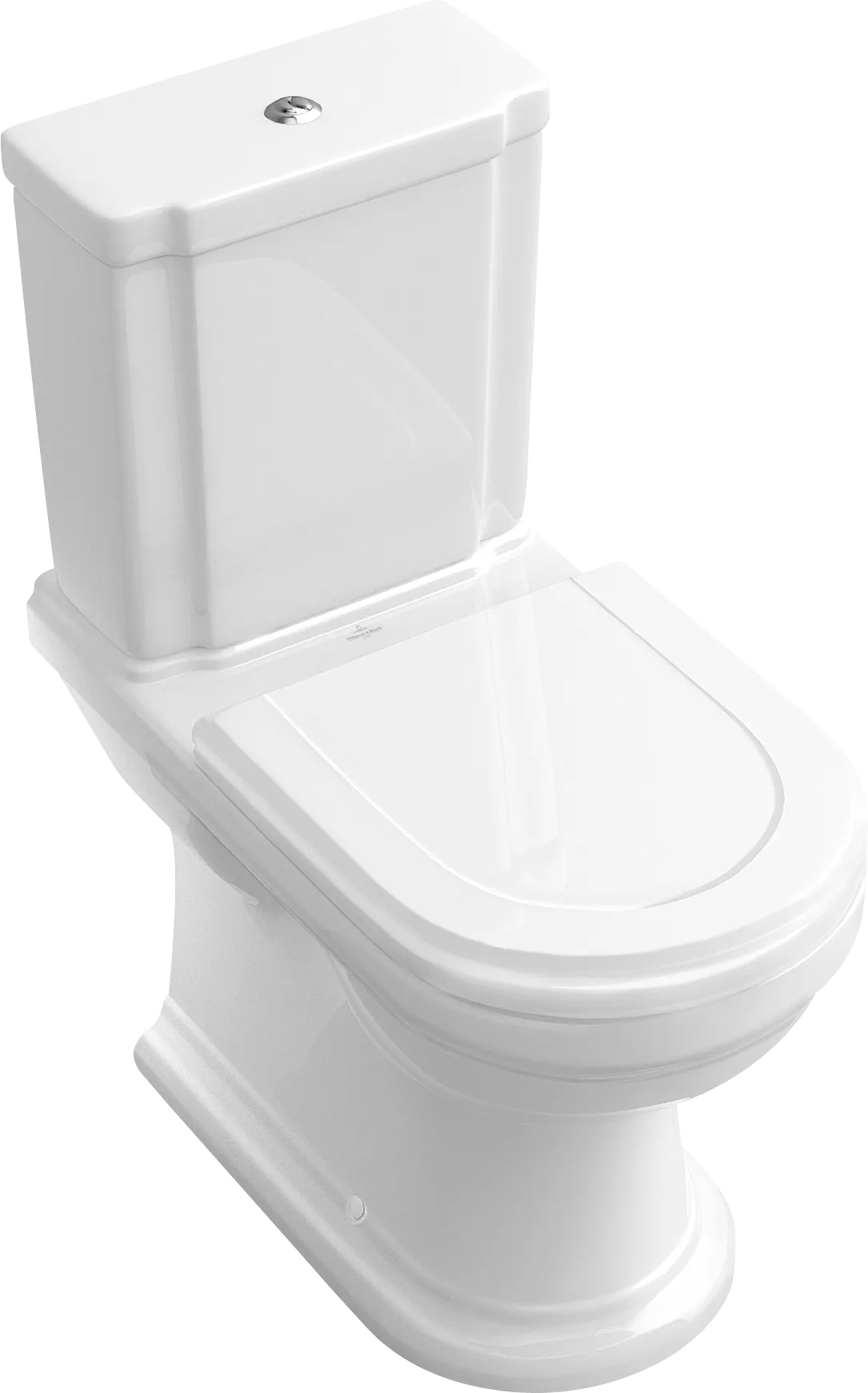 Зображення з  VILLEROY BOCH Hommage Washdown toilet for close-coupled WC-suite, floor-standing, Star White CeramicPlus #666210R2