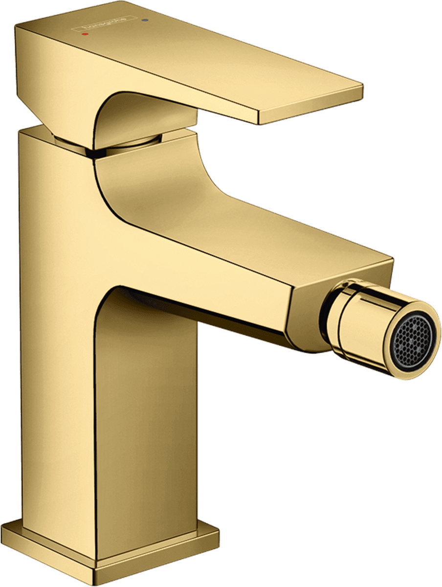 Зображення з  HANSGROHE Metropol Single lever bidet mixer with lever handle and push-open waste set #32520990 - Polished Gold Optic