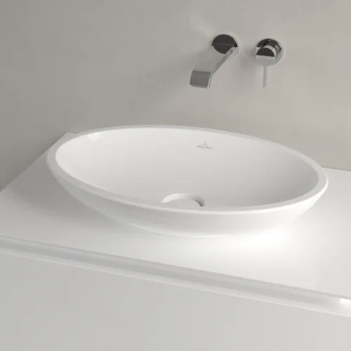 Bild von VILLEROY BOCH Loop & Friends Aufsatzwaschbecken, 585 x 380 x 110 mm, Weiß Alpin CeramicPlus, ohne Überlauf #515101R1