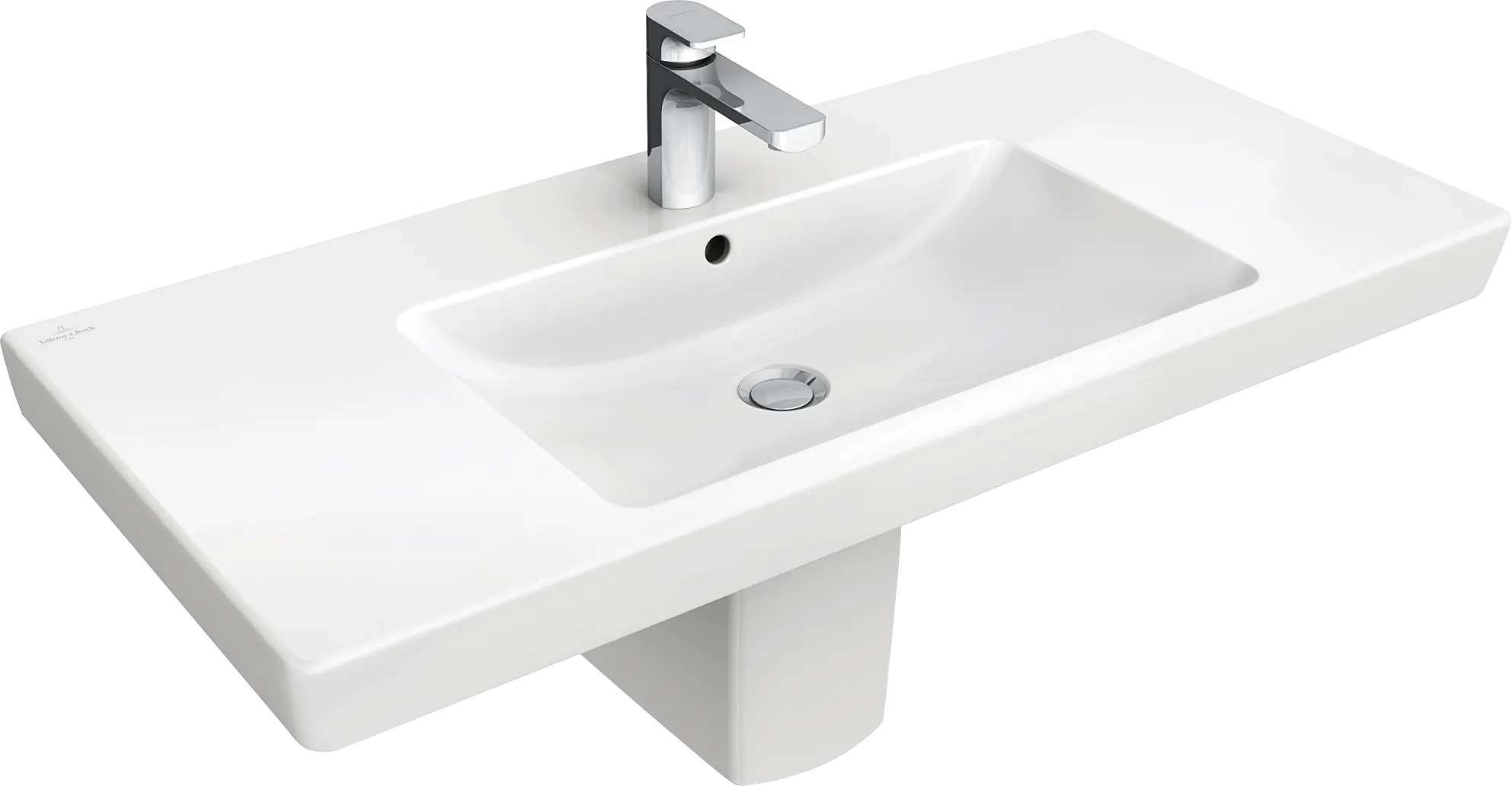Picture of VILLEROY BOCH Subway 2.0 Vanity washbasin, 1000 x 480 x 180 mm, White Alpin, with overflow #7175A001