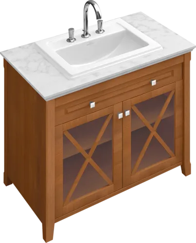 Picture of VILLEROY BOCH Hommage Built-in washbasin, 630 x 525 x 203 mm, White Alpin CeramicPlus, with overflow, unground #7102A1R1