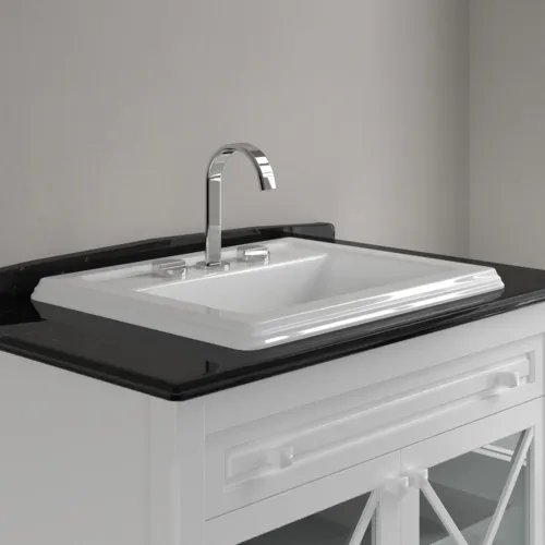 Bild von VILLEROY BOCH Hommage Einbauwaschbecken, 630 x 525 x 203 mm, Weiß Alpin CeramicPlus, mit Überlauf, ungeschliffen #7102A1R1