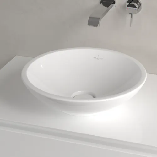 Bild von VILLEROY BOCH Loop & Friends Aufsatzwaschbecken, 430 x 430 x 120 mm, Weiß Alpin CeramicPlus, mit Überlauf #514400R1