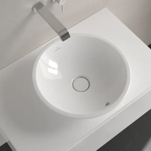 Bild von VILLEROY BOCH Loop & Friends Aufsatzwaschbecken, 430 x 430 x 120 mm, Weiß Alpin CeramicPlus, mit Überlauf #514400R1