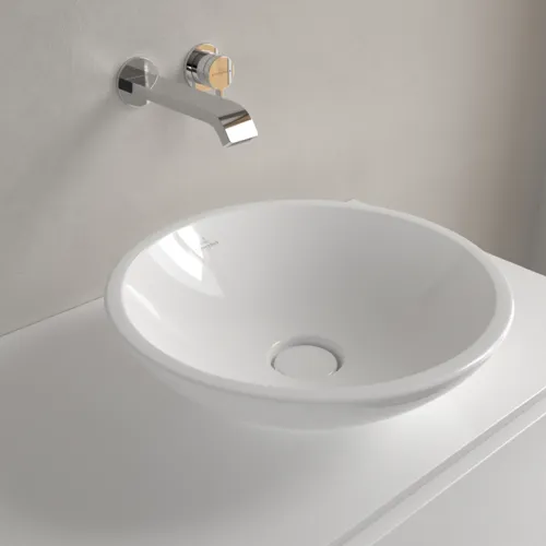 Bild von VILLEROY BOCH Loop & Friends Aufsatzwaschbecken, 430 x 430 x 120 mm, Weiß Alpin CeramicPlus, mit Überlauf #514400R1
