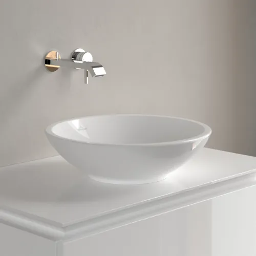 Bild von VILLEROY BOCH Loop & Friends Aufsatzwaschbecken, 430 x 430 x 120 mm, Weiß Alpin CeramicPlus, mit Überlauf #514400R1