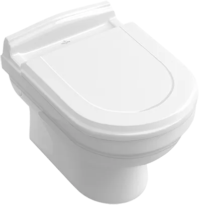 Picture of VILLEROY BOCH Hommage Washdown toilet, wall-mounted, Pergamon CeramicPlus #6661B0R3