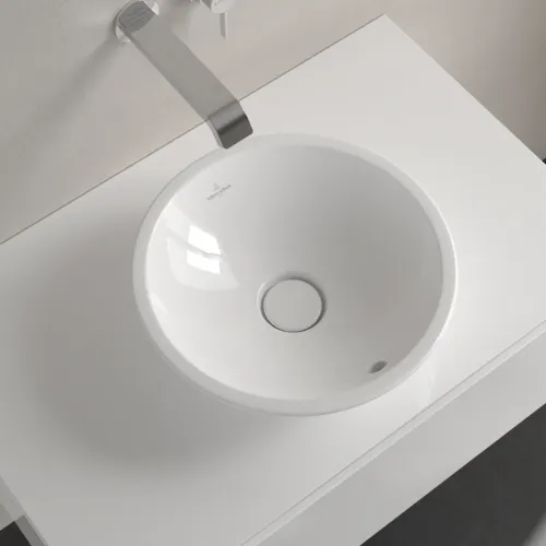 Bild von VILLEROY BOCH Loop & Friends Aufsatzwaschbecken, 380 x 380 x 110 mm, Weiß Alpin, mit Überlauf #51480001
