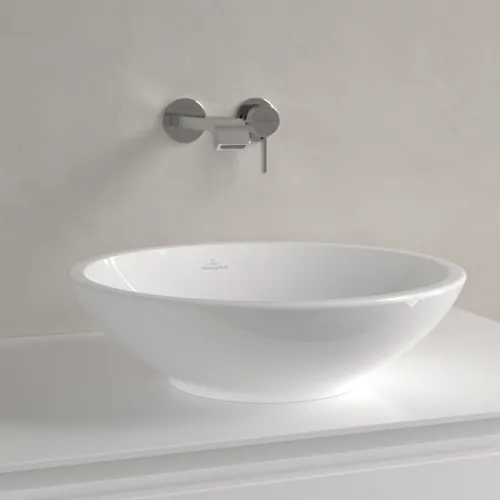 Bild von VILLEROY BOCH Loop & Friends Aufsatzwaschbecken, 430 x 430 x 120 mm, Weiß Alpin, ohne Überlauf #51440101