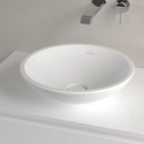 Bild von VILLEROY BOCH Loop & Friends Aufsatzwaschbecken, 430 x 430 x 120 mm, Weiß Alpin, ohne Überlauf #51440101