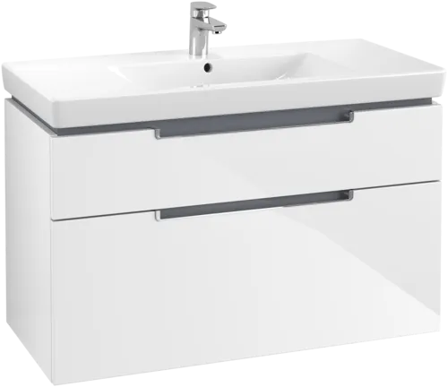 Picture of VILLEROY BOCH Subway 2.0 Vanity unit, 2 pull-out compartments, 987 x 590 x 449 mm, Glossy White #A91510DH