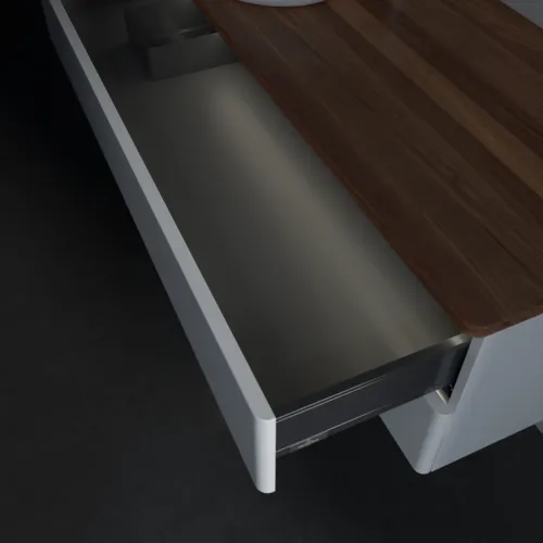 Bild von VILLEROY BOCH Antao Waschbeckenunterschrank, mit Beleuchtung, 2 Auszüge, 1200 x 360 x 500 mm, Front ohne Struktur, Glossy White Lacquer / Warm Walnut L22052GF
