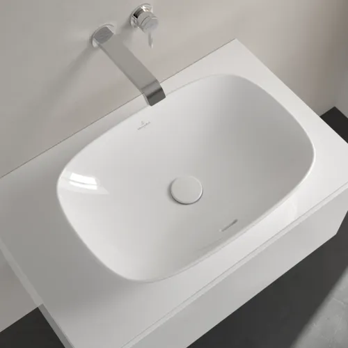 Bild von VILLEROY BOCH Loop & Friends Aufsatzwaschbecken, 560 x 380 x 120 mm, Weiß Alpin CeramicPlus, mit Überlauf 4A4900R1