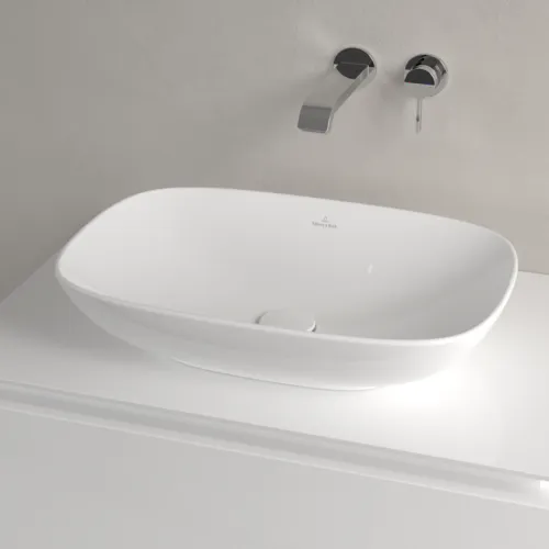 Bild von VILLEROY BOCH Loop & Friends Aufsatzwaschbecken, 560 x 380 x 120 mm, Weiß Alpin CeramicPlus, mit Überlauf 4A4900R1