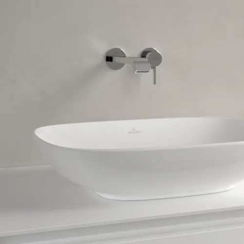 Bild von VILLEROY BOCH Loop & Friends Aufsatzwaschbecken, 560 x 380 x 120 mm, Weiß Alpin CeramicPlus, mit Überlauf 4A4900R1