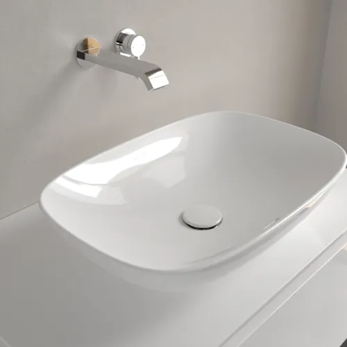 Bild von VILLEROY BOCH Loop & Friends Aufsatzwaschbecken, 560 x 380 x 120 mm, Weiß Alpin CeramicPlus, mit Überlauf 4A4900R1
