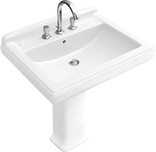 VILLEROY BOCH Hommage Washbasin, 750 x 580 x 200 mm, White Alpin CeramicPlus, with overflow #7101A1R1 resmi
