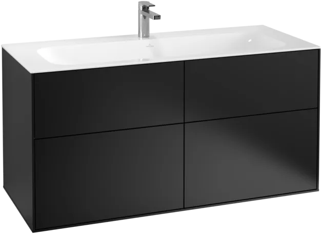 Picture of VILLEROY BOCH Finion Vanity unit, 4 pull-out compartments, 1196 x 591 x 498 mm, Black Matt Lacquer #F05000PD