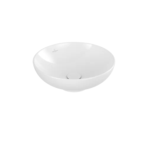 Зображення з  VILLEROY BOCH Loop & Friends Surface-mounted washbasin, 420 x 420 x 120 mm, White Alpin, with overflow #4A460001