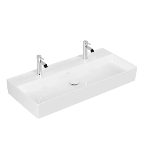Picture of VILLEROY BOCH Memento 2.0 Washbasins, 1000 x 470 x 135 mm, White Alpin CeramicPlus, without overflow, ground 4A221KR1