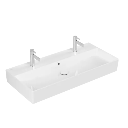 Picture of VILLEROY BOCH Memento 2.0 Washbasins, 1000 x 470 x 135 mm, White Alpin CeramicPlus, with overflow, ground 4A221LR1