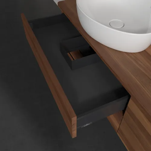 Bild von VILLEROY BOCH Antao Waschbeckenunterschrank, 4 Auszüge, 1600 x 360 x 500 mm, Front ohne Struktur, Warm Walnut / Warm Walnut #K28012HM