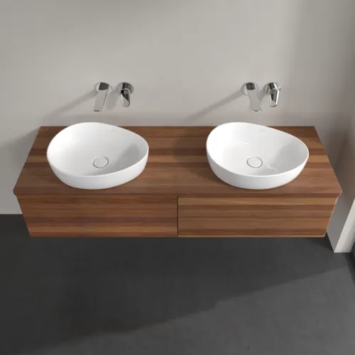 Bild von VILLEROY BOCH Antao Waschbeckenunterschrank, 4 Auszüge, 1600 x 360 x 500 mm, Front ohne Struktur, Warm Walnut / Warm Walnut #K28012HM
