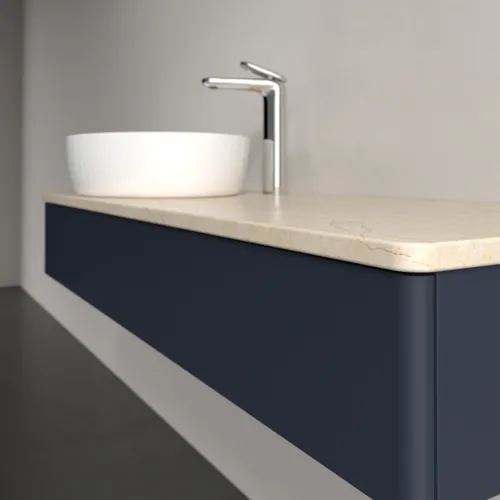 VILLEROY BOCH Antao Waschbeckenunterschrank, mit Beleuchtung, 1 Auszug, 1200 x 190 x 500 mm, Front ohne Struktur, Midnight Blue Matt Lacquer / Botticino #L11053HG, Bild 5