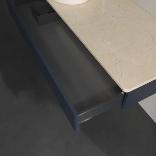 VILLEROY BOCH Antao Waschbeckenunterschrank, mit Beleuchtung, 1 Auszug, 1200 x 190 x 500 mm, Front ohne Struktur, Midnight Blue Matt Lacquer / Botticino #L11053HG, Bild 6