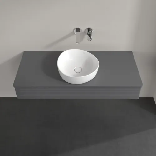 Bild von VILLEROY BOCH Antao Waschbeckenunterschrank, 1 Auszug, 1200 x 190 x 500 mm, Front mit Struktur, Anthracite Matt Lacquer / Anthracite Matt Lacquer #K10110GK