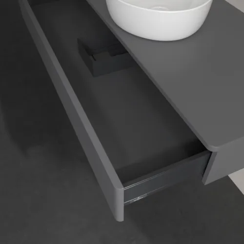 Bild von VILLEROY BOCH Antao Waschbeckenunterschrank, 1 Auszug, 1200 x 190 x 500 mm, Front mit Struktur, Anthracite Matt Lacquer / Anthracite Matt Lacquer #K10110GK