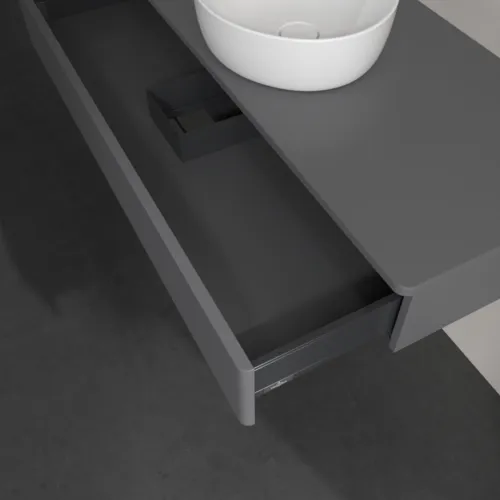 Bild von VILLEROY BOCH Antao Waschbeckenunterschrank, 1 Auszug, 1200 x 190 x 500 mm, Front mit Struktur, Anthracite Matt Lacquer / Anthracite Matt Lacquer #K10110GK