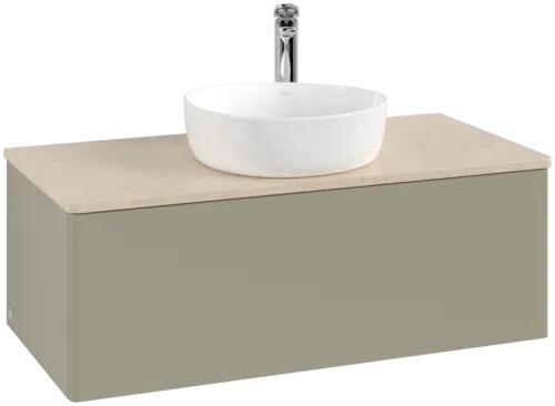 Picture of VILLEROY BOCH Antao Vanity unit, 1 pull-out compartment, 1000 x 360 x 500 mm, Front without structure, Stone Grey Matt Lacquer / Botticino #K31053HK