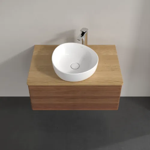 Bild von VILLEROY BOCH Antao Waschbeckenunterschrank, mit Beleuchtung, 2 Auszüge, 800 x 360 x 500 mm, Front mit Struktur, Warm Walnut / Honey Oak #L19151HM